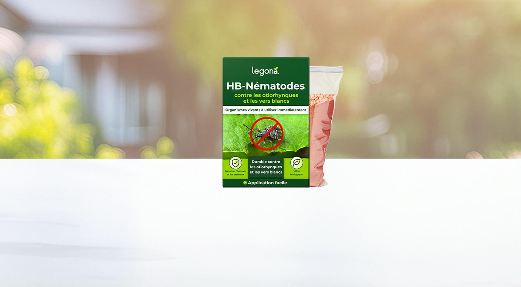 Legona HB-Nématodes pour lutter contre les otiorhynques et vers blancs, avec instructions d'application facile